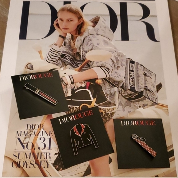 Rare hard to find DIOR ROUGE pin brooch Vip promo New never used Dior Pin jacket - Picture 4 of 4